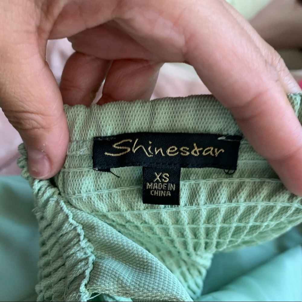 blue/mint shinestar jumpsuit. worn once.